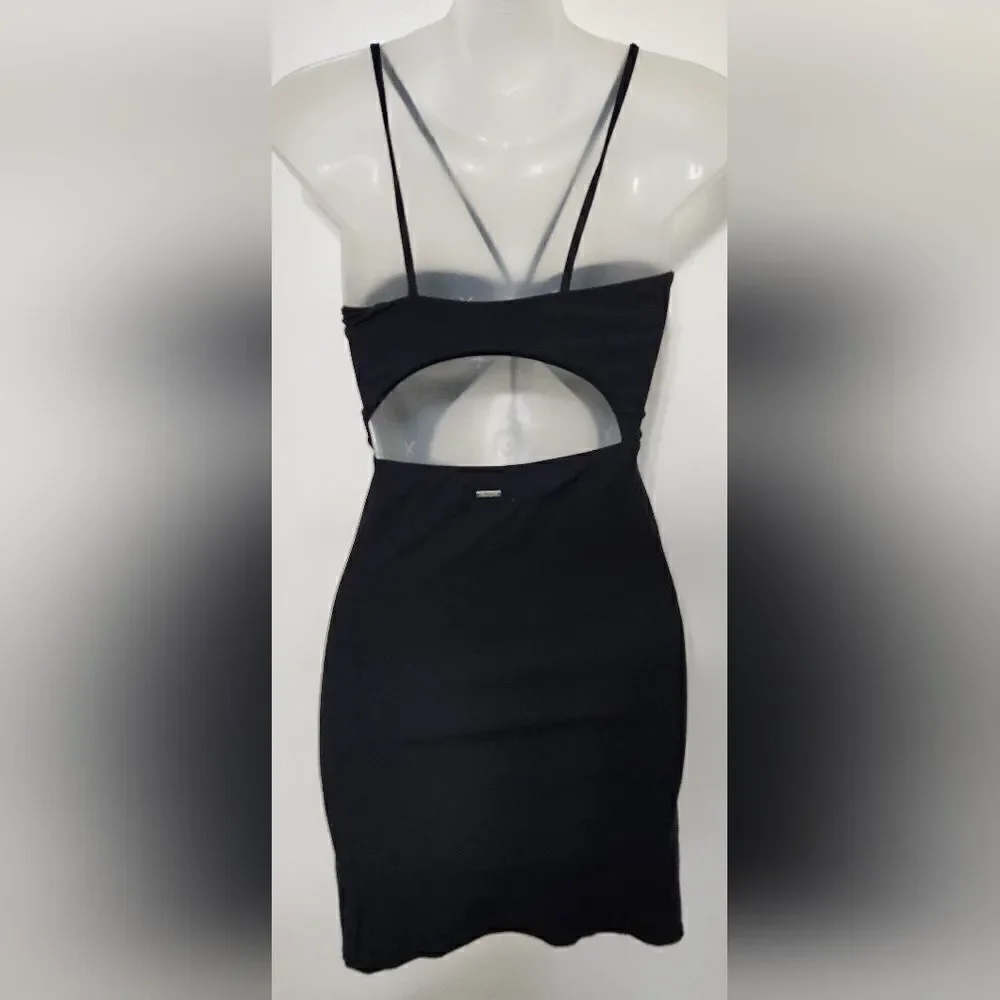 Maaji Black Cut Out Bodycon Mini Dress MEDIUM Kristin Coconutgirl Beach Club